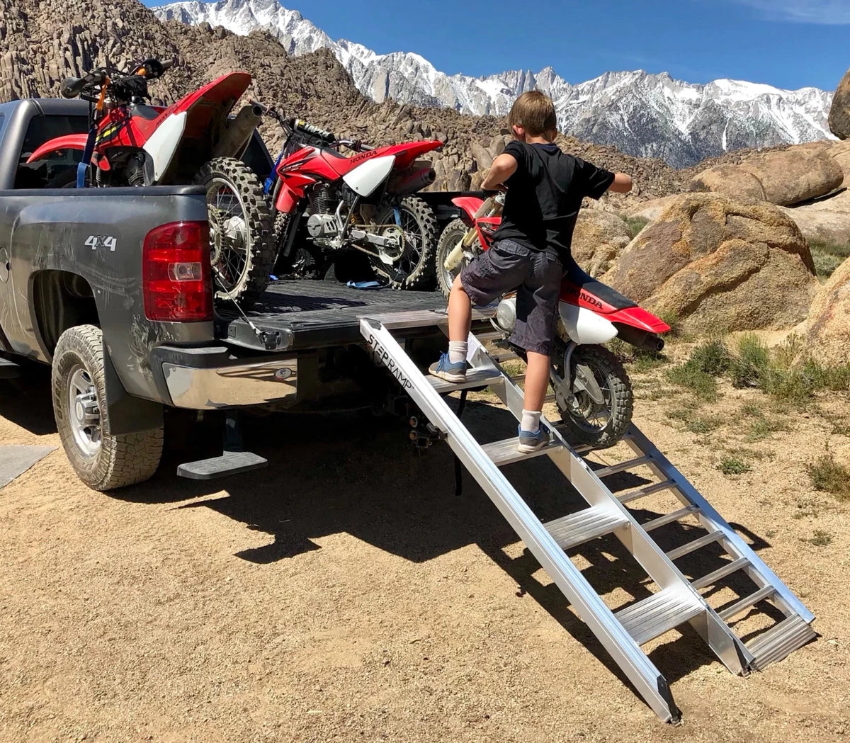 StepRamp® SR - B5 5 - Step Dirt Bike Ramp – 30 - 38" Truck Beds - (Pre - order only) ships in 4 to 6 weeks - Step Ramp