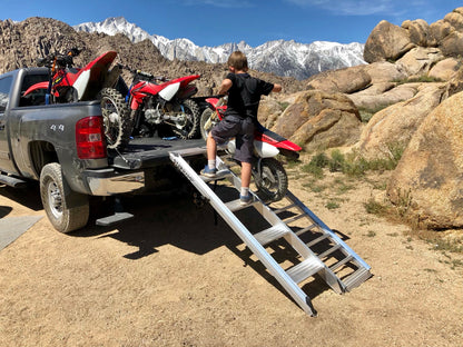 StepRamp® SR-B6 6-Step Aluminum Dirt Bike Ramp - 36-44" Truck Beds