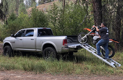 StepRamp® SR-B6 6-Step Aluminum Dirt Bike Ramp - 36-44" Truck Beds